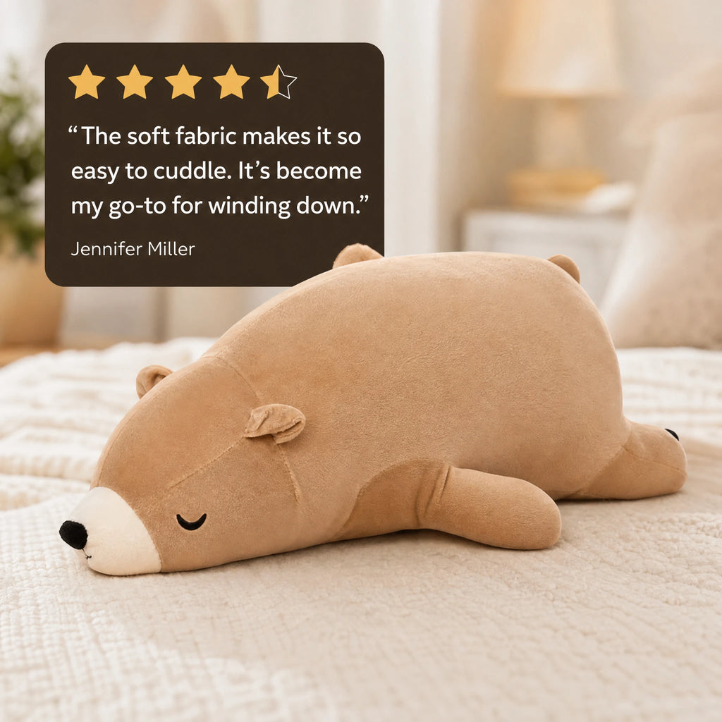 Sleeping Bear Plush with Lying Position and Soft Cotton - Image témoignage
