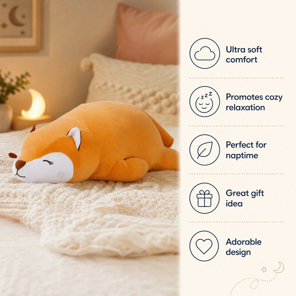Sleeping Fox Plush with Soft Orange Fur – 78 cm - Bénéfices produit
