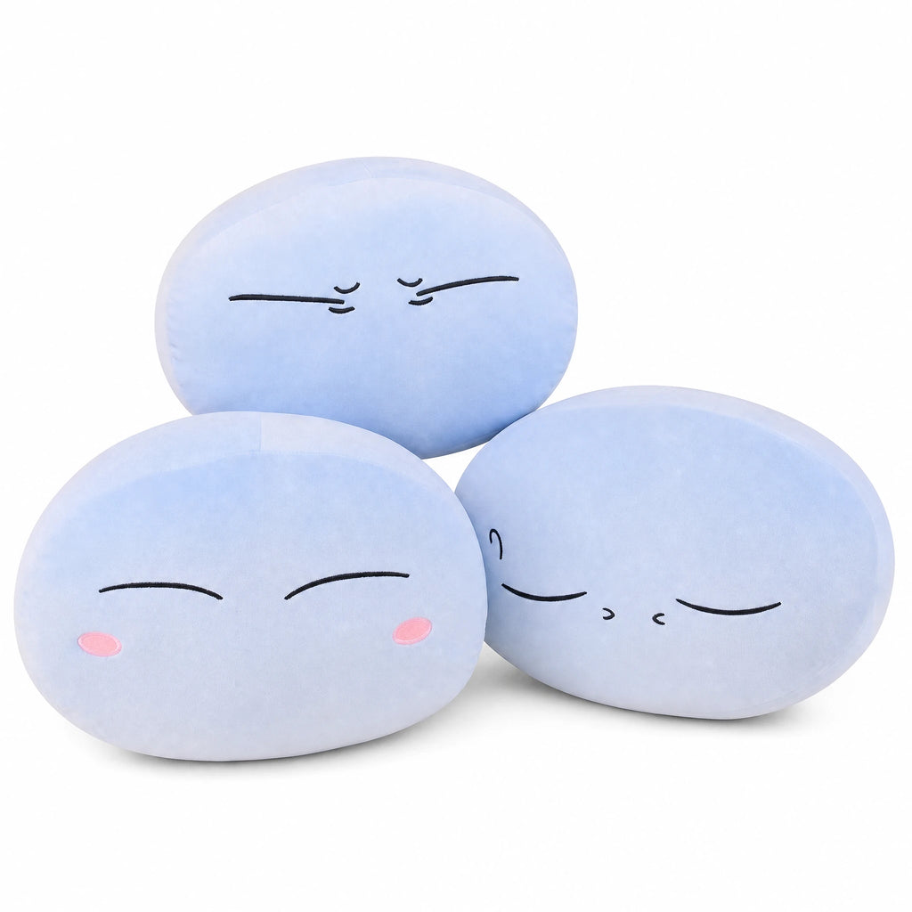 Slime Plush Cushion with Cute Facial Expressions - Fond blanc