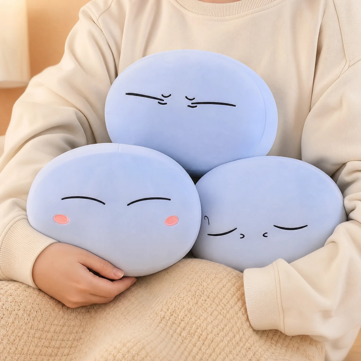 Slime Plush Cushion with Cute Facial Expressions - Utilisation du produit