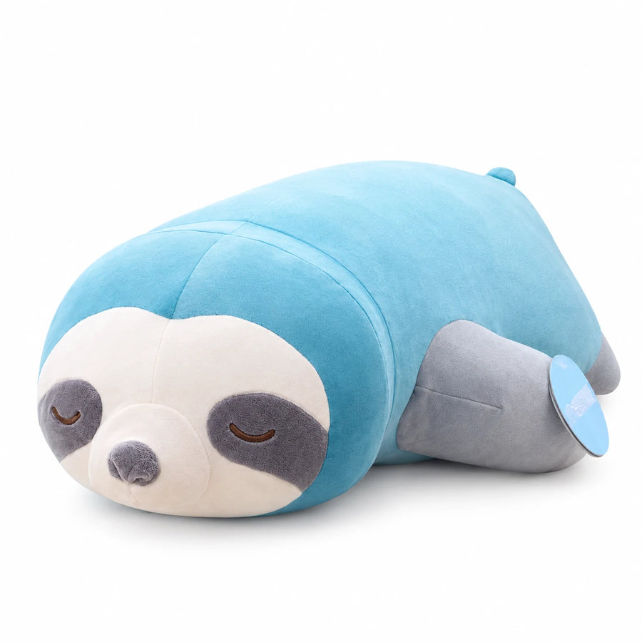 Sloth Plush Pillow with Attachable Limbs - Blue / 31.5in / 80cm … (3 tailles)
