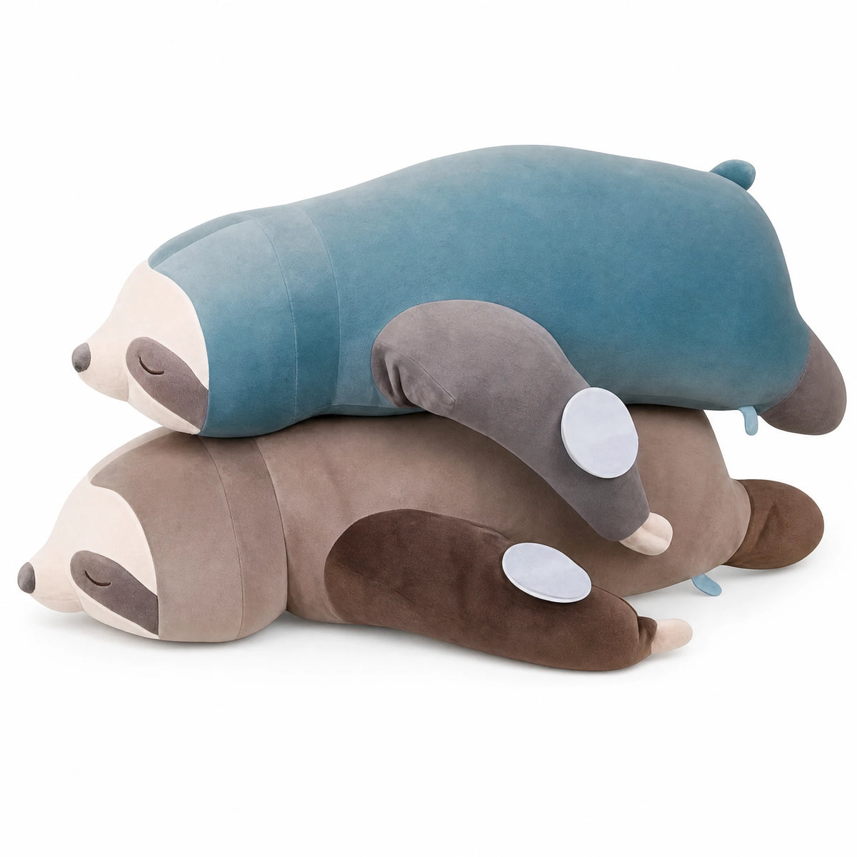 Sloth Plush Pillow with Attachable Limbs - Fond blanc