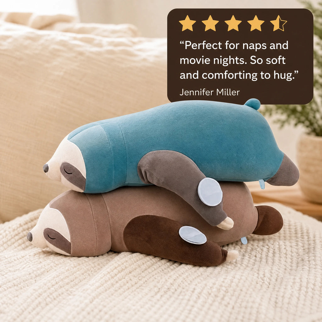 Sloth Plush Pillow with Attachable Limbs - Image témoignage