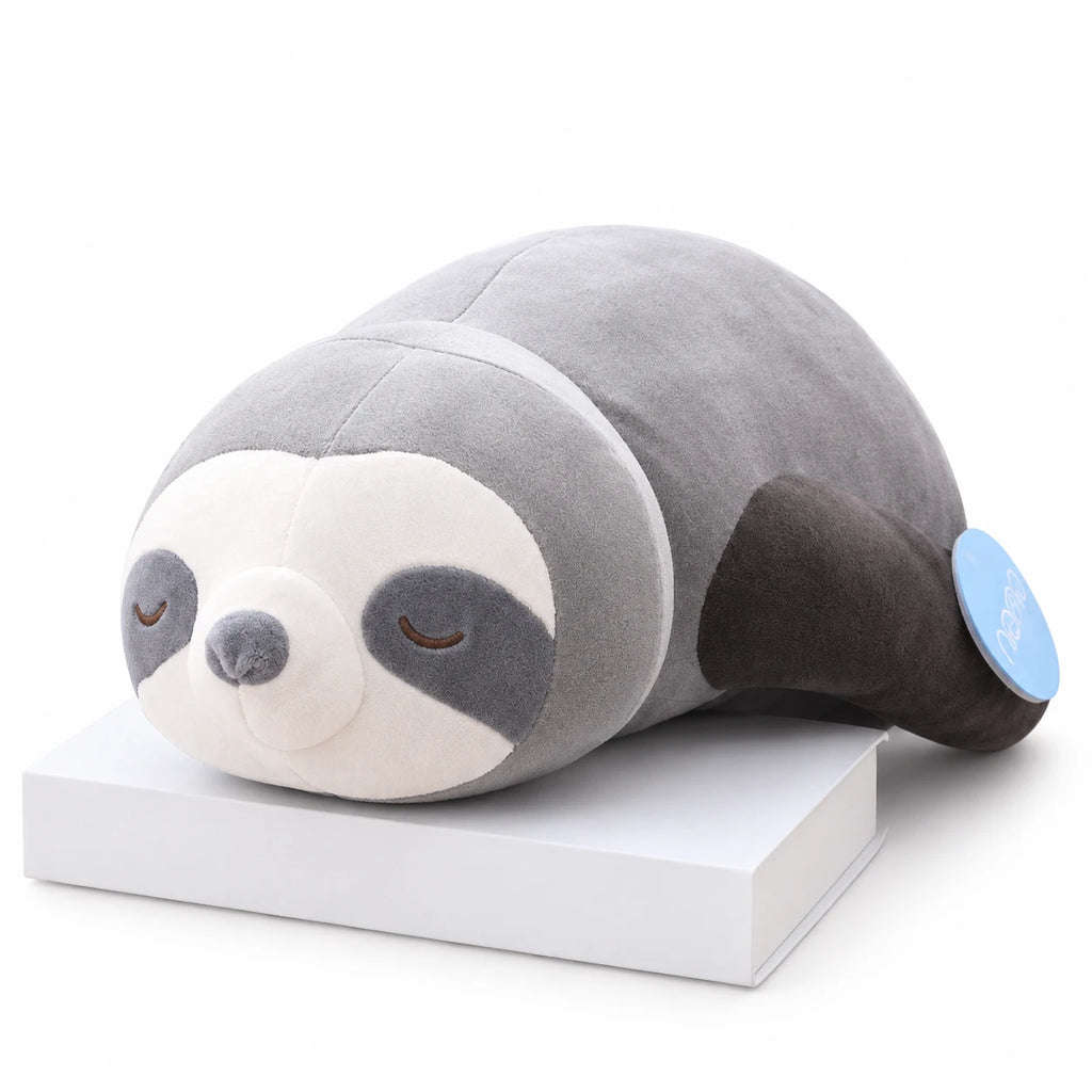 Sloth Plush Toy in Relaxed Sleeping Position - Grey / 23in / 60cm … (3 tailles)
