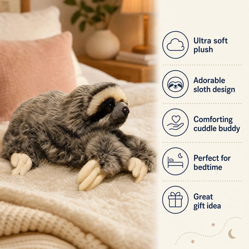 Sloth Plush with Realistic Fur and Expressive Face - Bénéfices produit