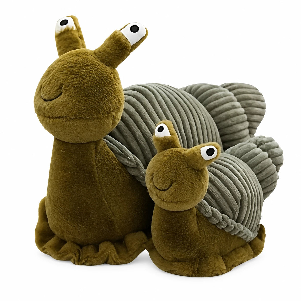 Snail Plush Toy with Corduroy Shell and Big Eyes - 11in / 28cm · 15.5in / 40cm