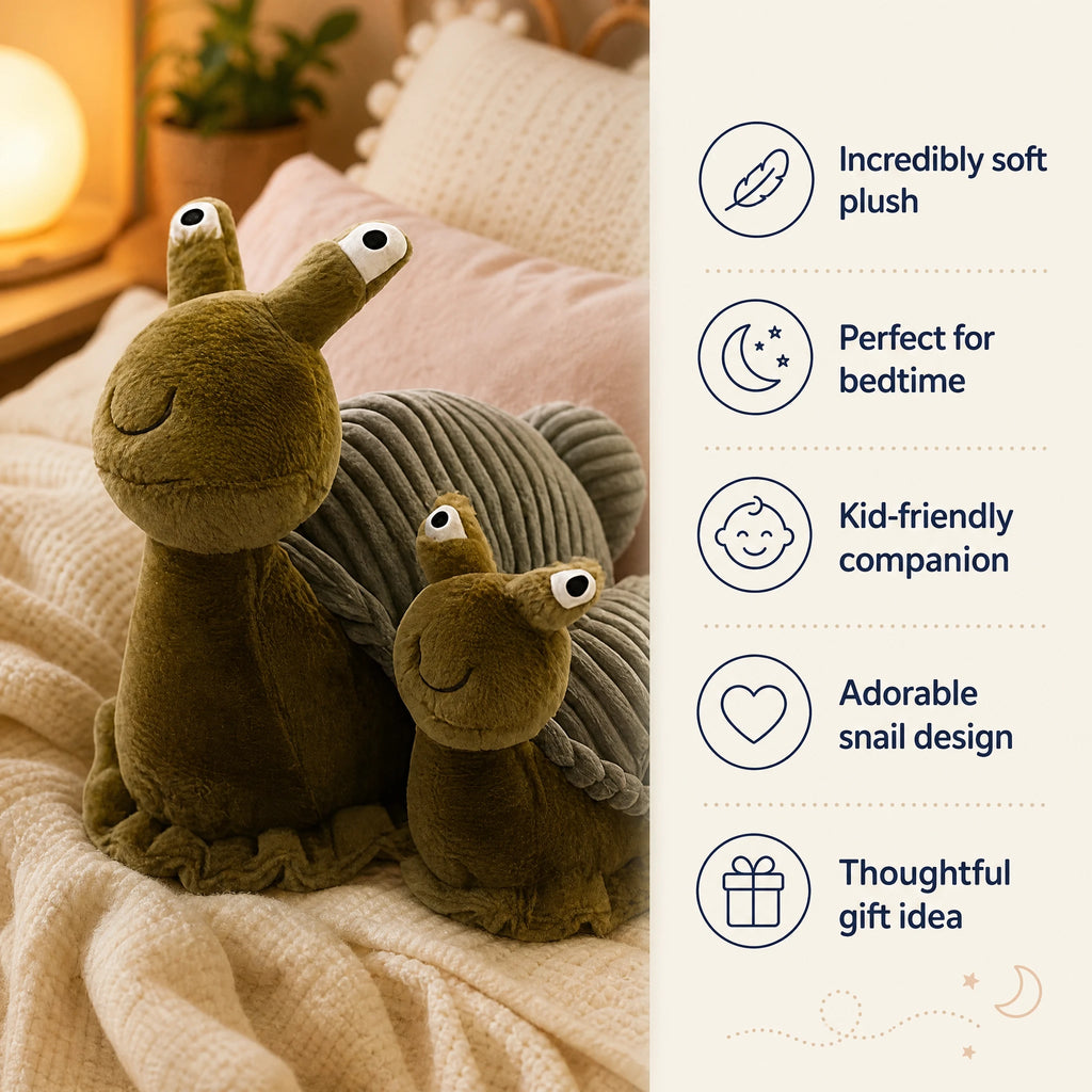 Snail Plush Toy with Corduroy Shell and Big Eyes - Bénéfices produit