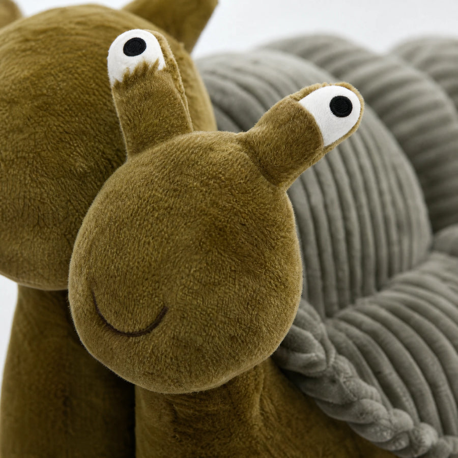 Snail Plush Toy with Corduroy Shell and Big Eyes - Détail matière