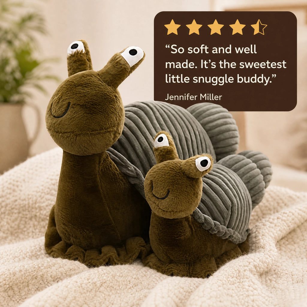 Snail Plush Toy with Corduroy Shell and Big Eyes - Image témoignage