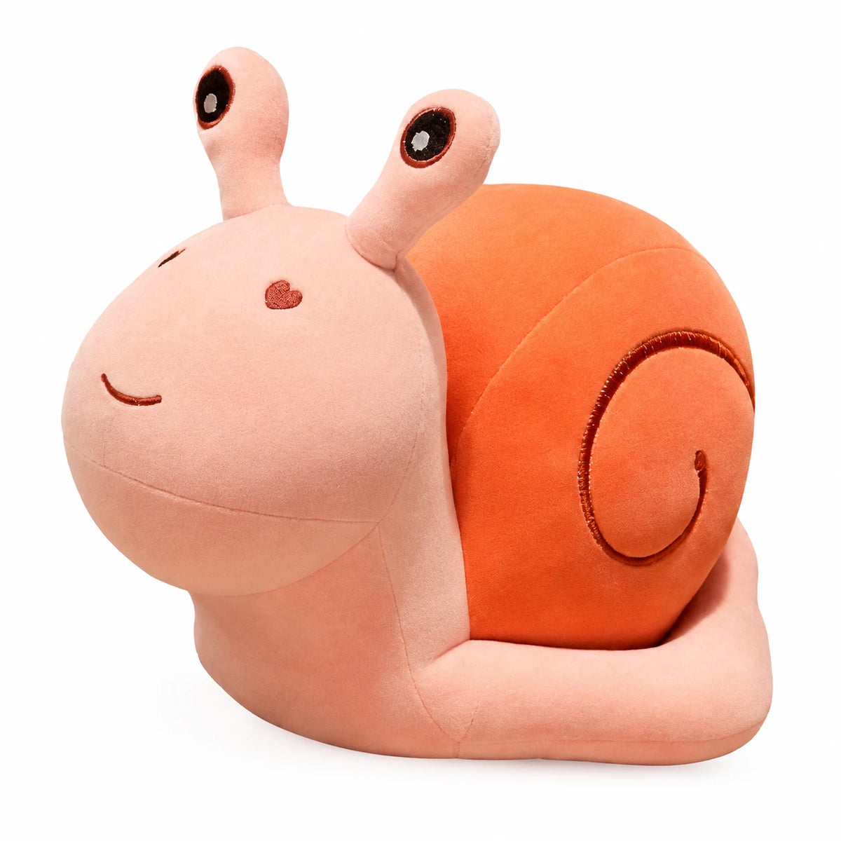 Snail Plush Toy with Heart Detail and Soft Cotton - 8in / 20cm … (4 tailles)