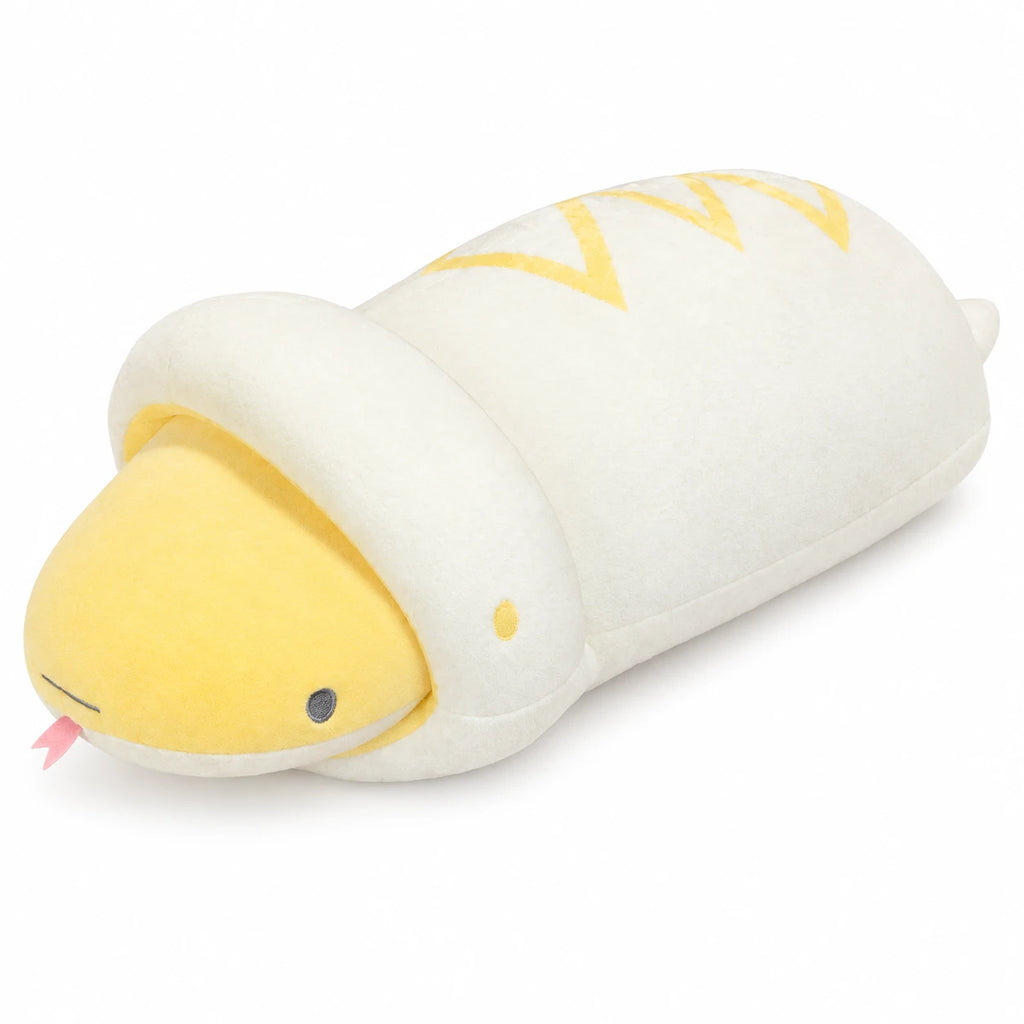 Snake Body Pillow with Yellow and White Design - 25in / 65cm · 31in / 80cm