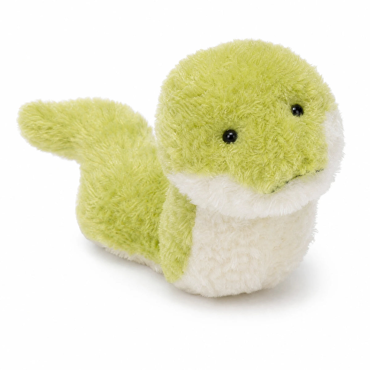 Snake Plush - Soft Green Fluffy Stuffed Animal - Fond blanc