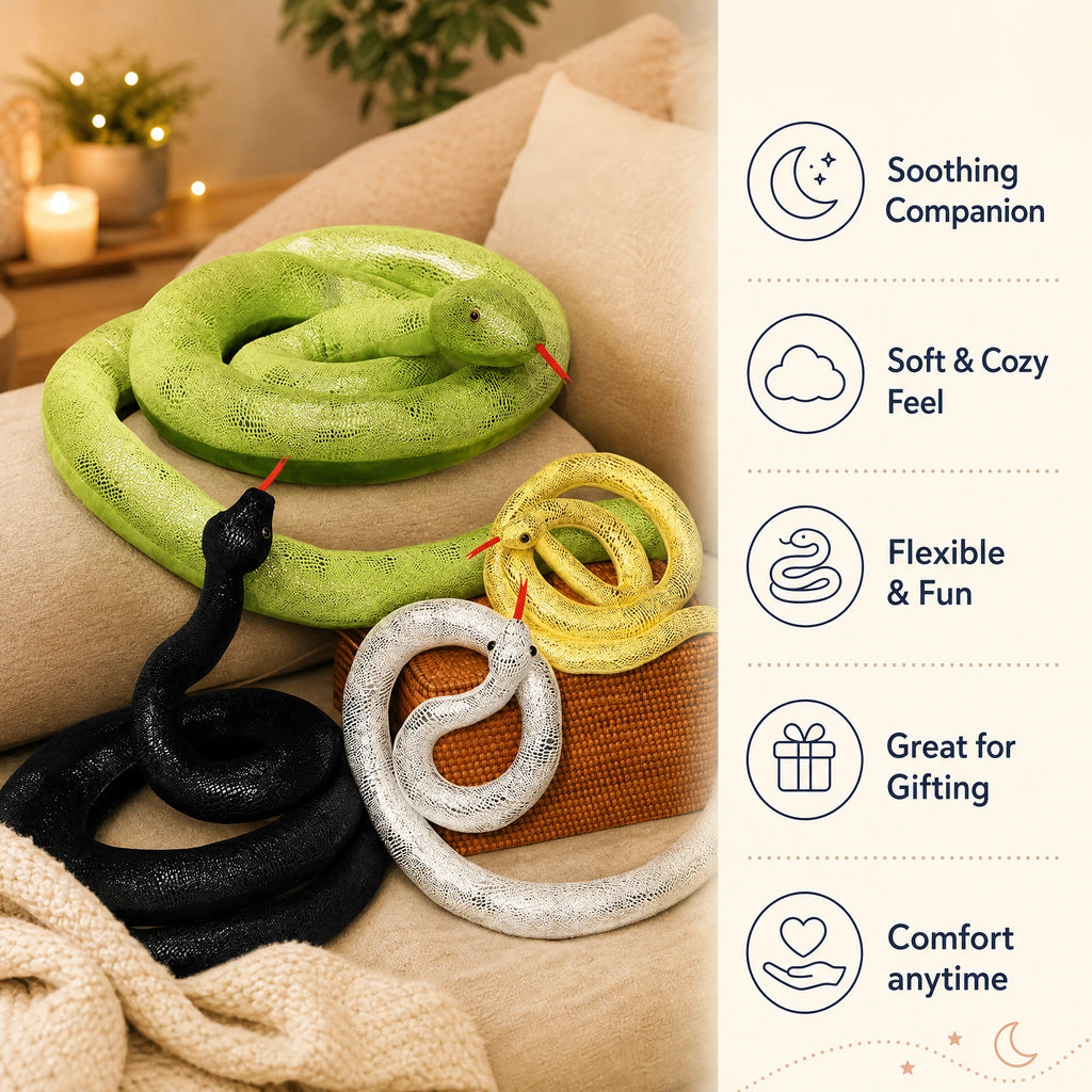 Snake Plush Toy – Oversized Shiny Design - Bénéfices produit