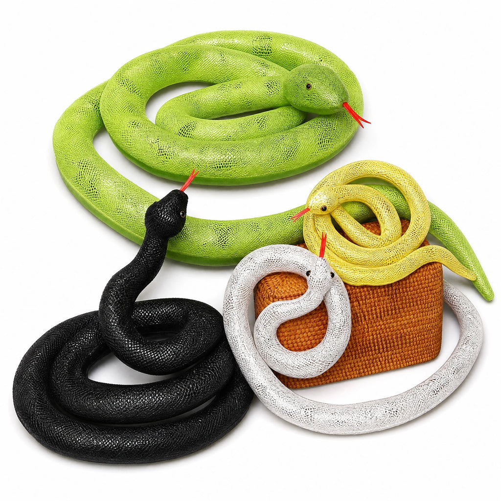 Snake Plush Toy – Oversized Shiny Design - Fond blanc
