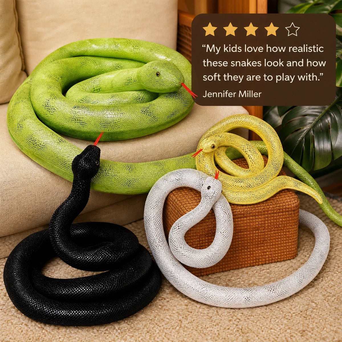 Snake Plush Toy – Oversized Shiny Design - Image témoignage