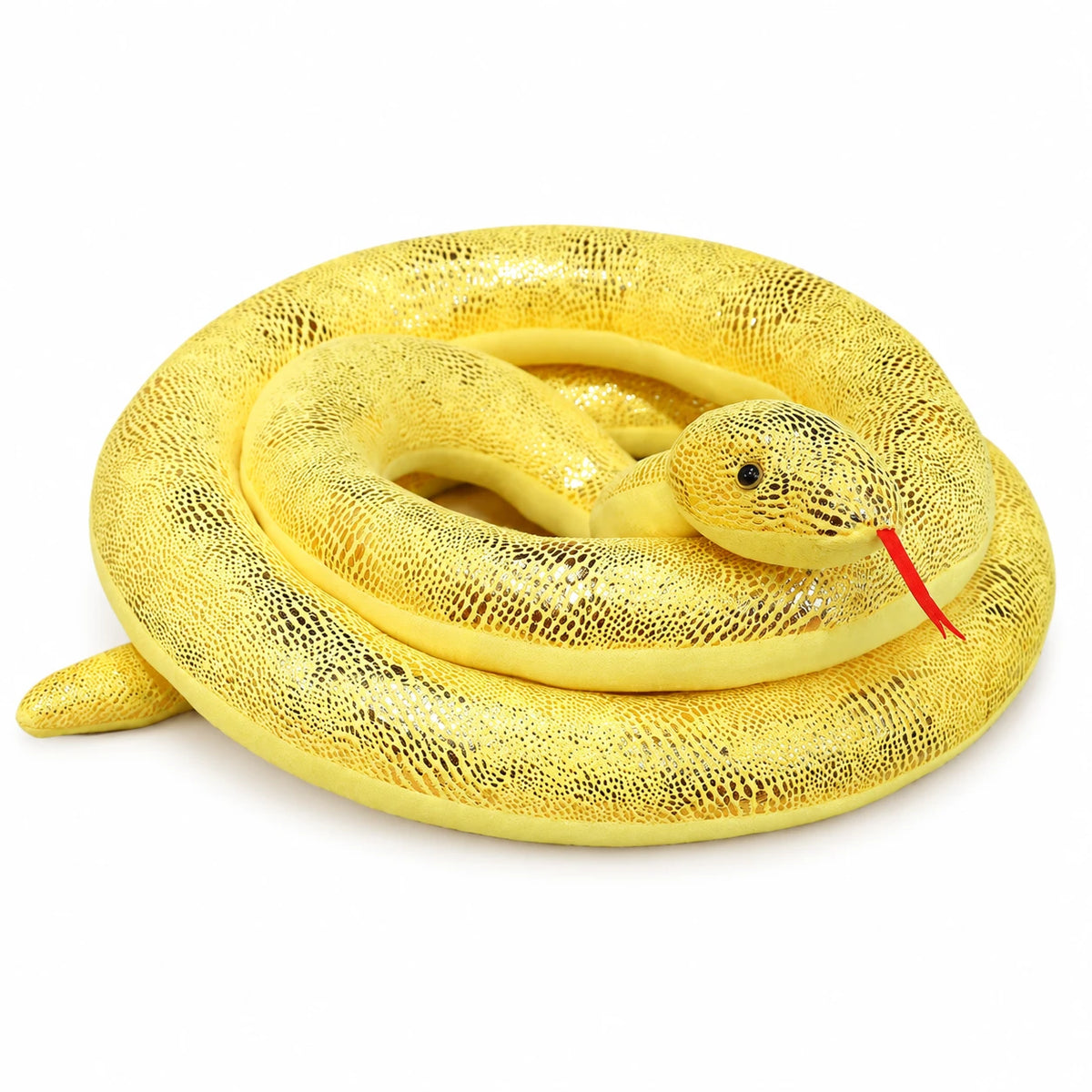 Snake Plush Toy – Oversized Shiny Design - Yellow / 63in / 160cm … (4 tailles)
