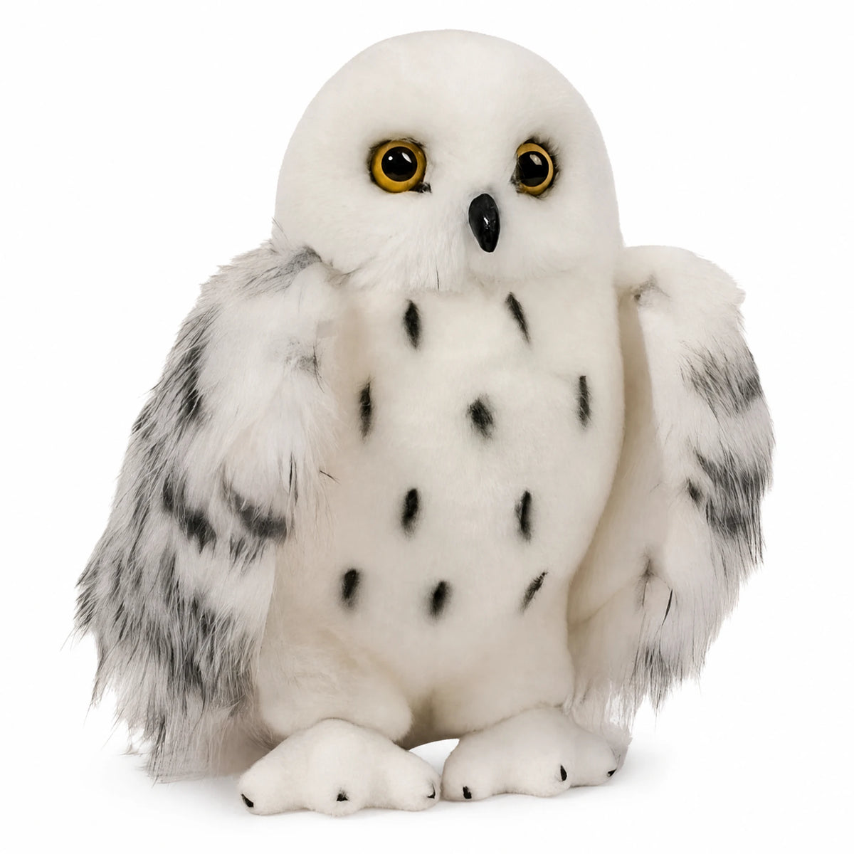 Snowy Owl Plush with Realistic Feather Details - Fond blanc