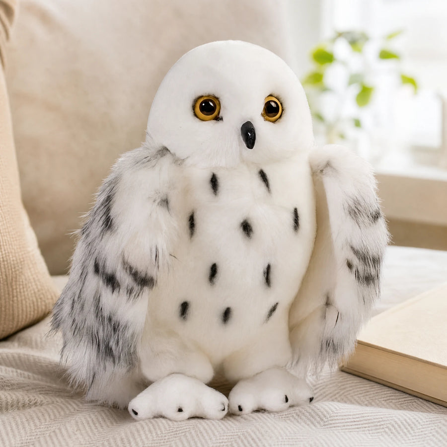 Snowy Owl Plush with Realistic Feather Details - Utilisation du produit