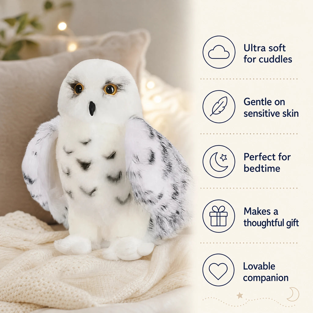Snowy Owl Plush with Realistic White Feathers - Bénéfices produit