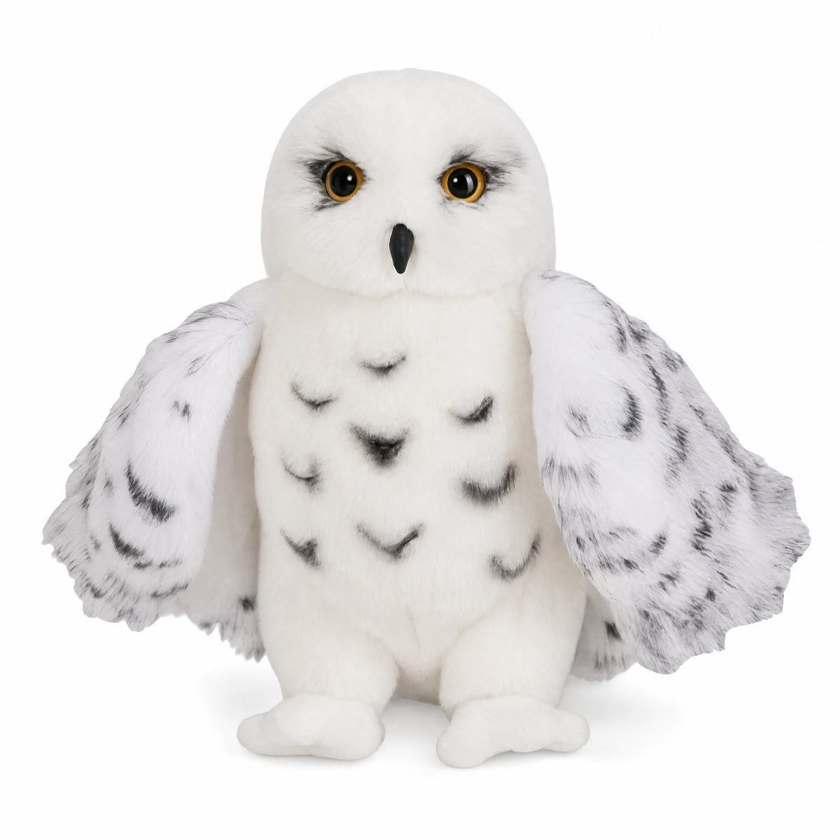 Snowy Owl Plush with Realistic White Feathers - Fond blanc