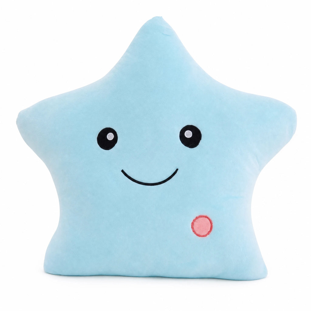 Star Plush Nightlight with Soft Glow and Smiling Face - Fond blanc
