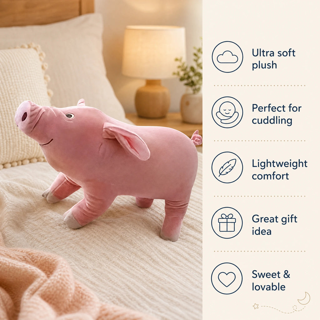 Stuffed Pig with Joyful Expression and Soft Touch - Bénéfices produit