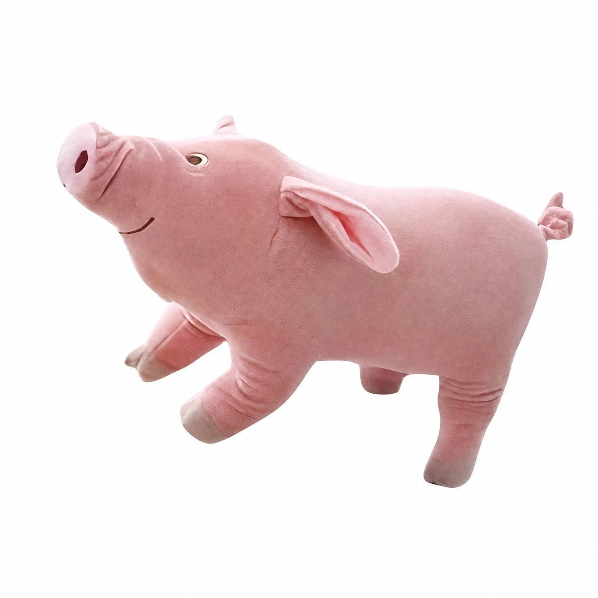 Stuffed Pig with Joyful Expression and Soft Touch - Fond blanc