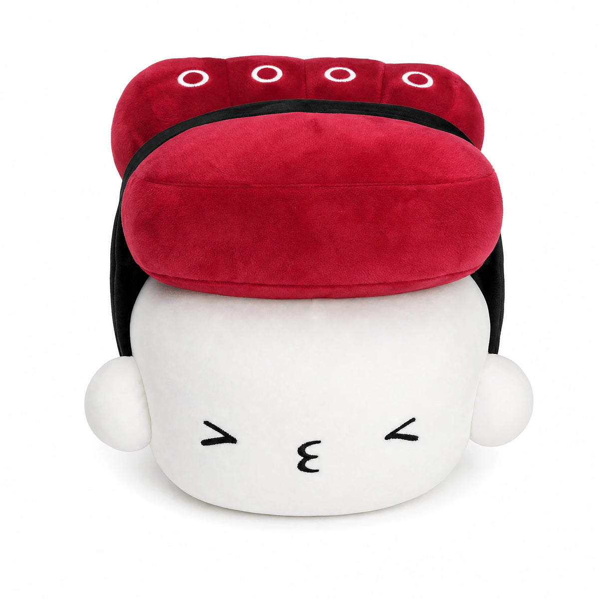 Sushi Plush Pillow with Squid Character Design - Fond blanc