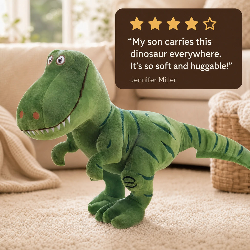 T-Rex Plush with Friendly Smile and Standing Pose - Image témoignage