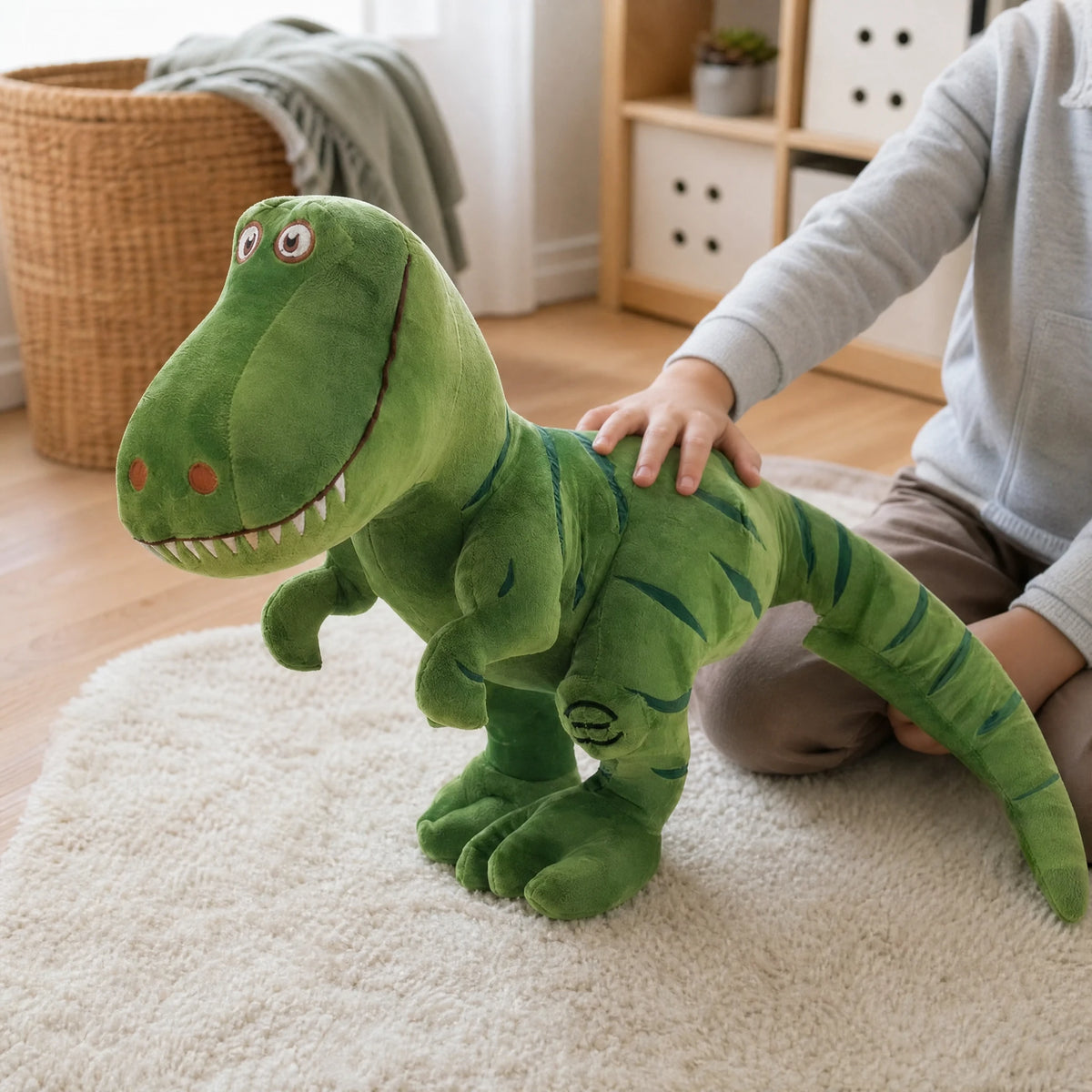 T-Rex Plush with Friendly Smile and Standing Pose - Utilisation du produit