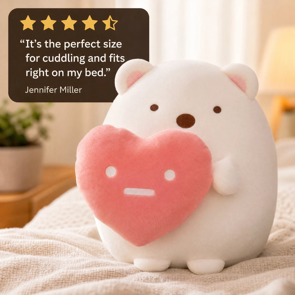 Teddy Bear Plush Holding Pink Heart - Image témoignage