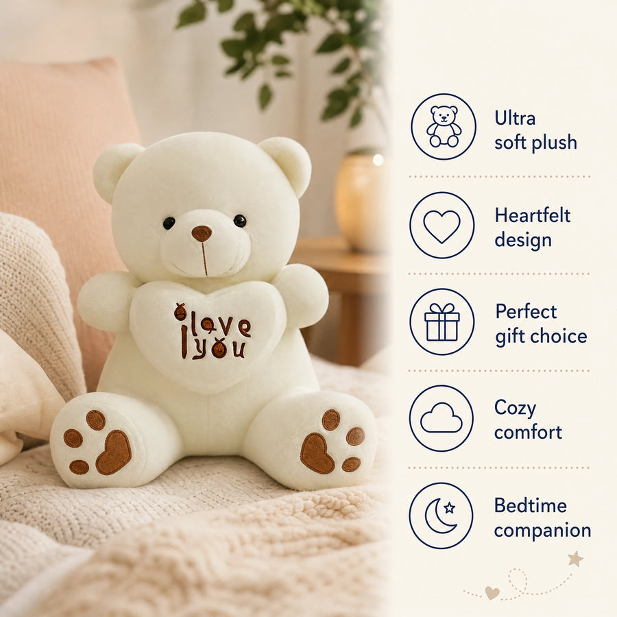 Teddy Bear Plush with I Love You Heart Message - Bénéfices produit