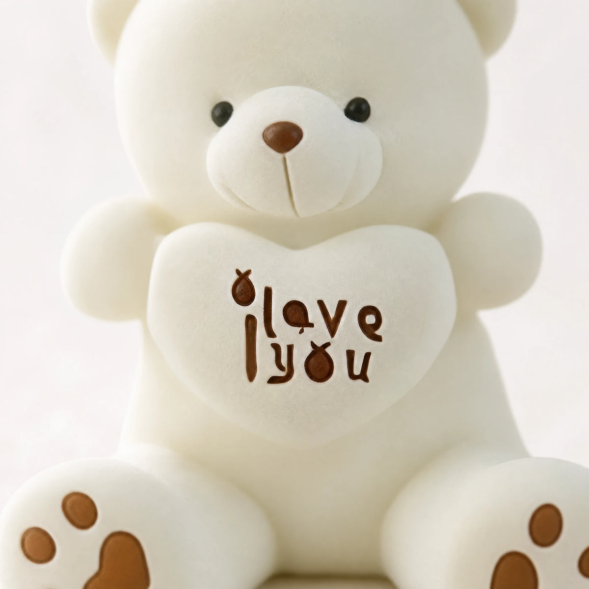 Teddy Bear Plush with I Love You Heart Message - Détail matière