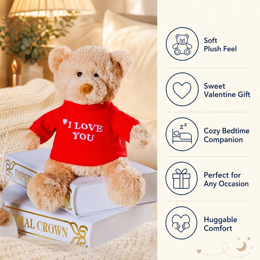 Teddy Bear Plush with I Love You Red Shirt - Bénéfices produit