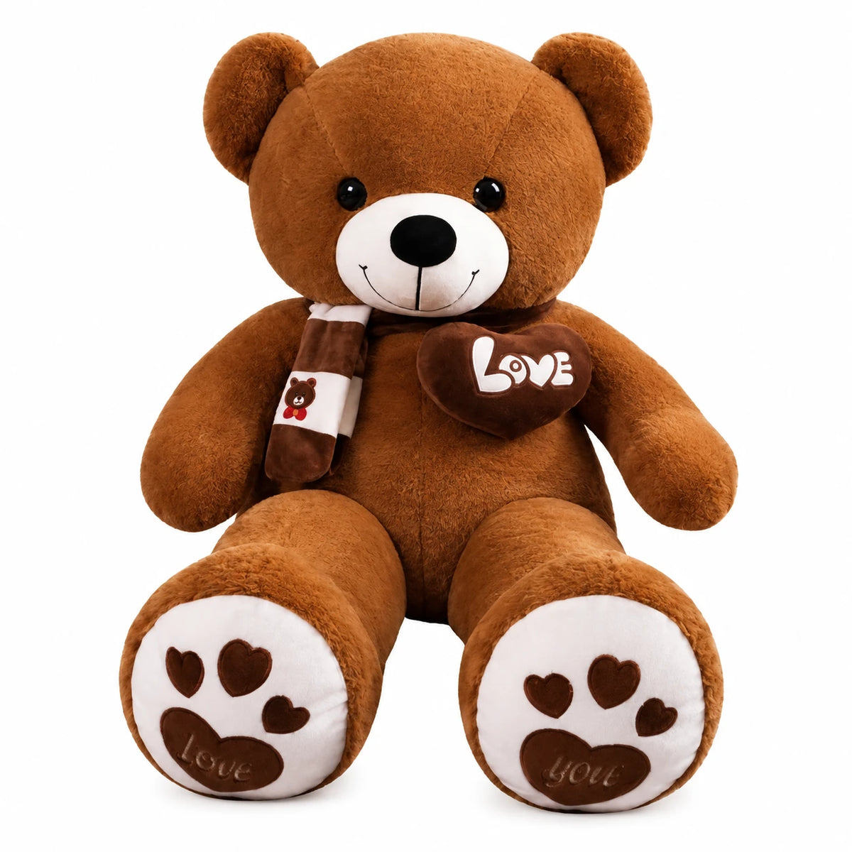 Teddy Bear Plush with Love Message and Bottle - 39.5in / 100cm · 31.5in / 80cm