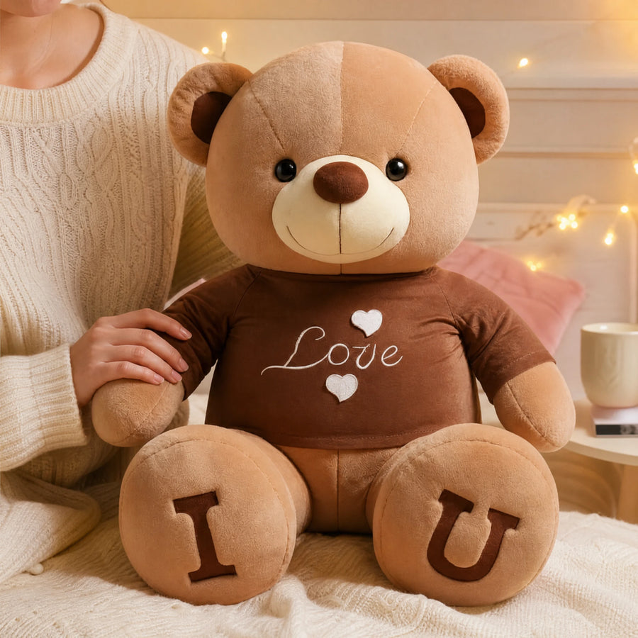 Teddy Bear Plush with Love T-Shirt and I U Paw Print - Utilisation du produit