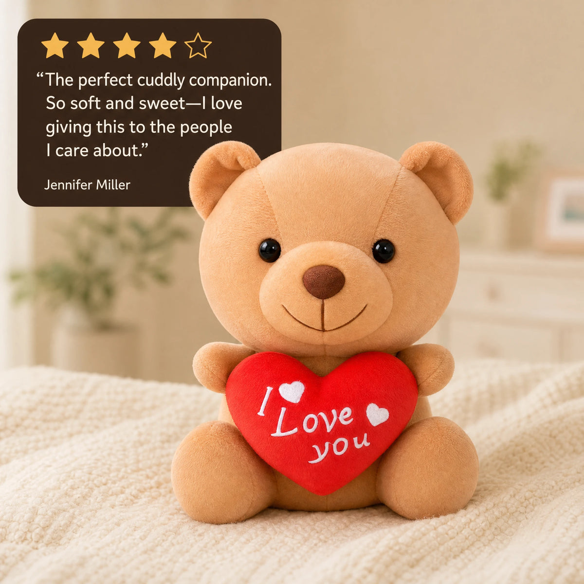 Teddy Bear with Heart and I Love You Message - Image témoignage