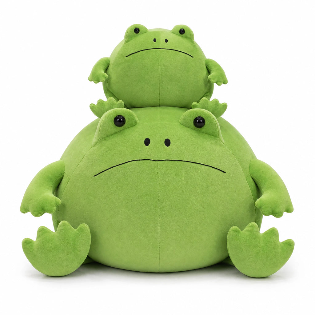 Toad Plush - Round Bean-Shaped Huggable Stuffed Animal - Fond blanc