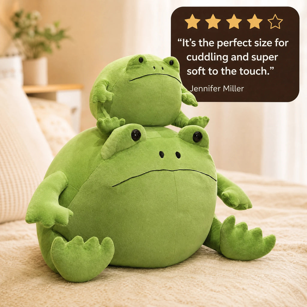 Toad Plush - Round Bean-Shaped Huggable Stuffed Animal - Image témoignage
