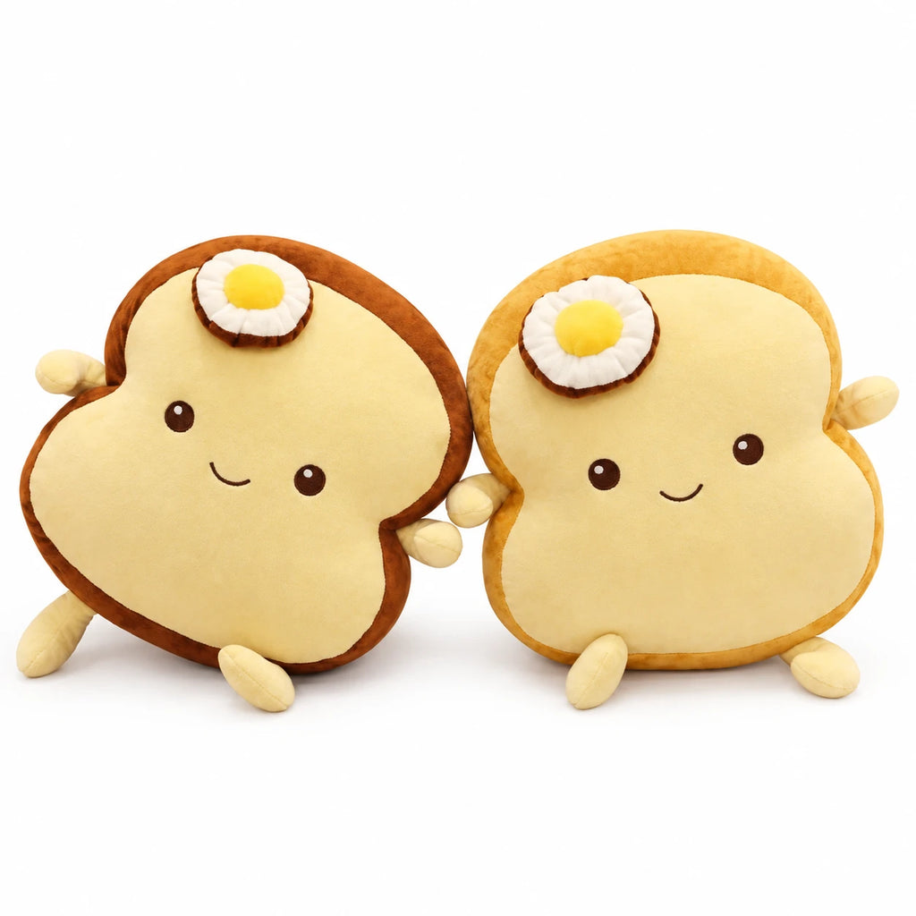 Toast Plush Pillow with Fried Egg Character Design - Couple / 10in / 25cm … (3 tailles)