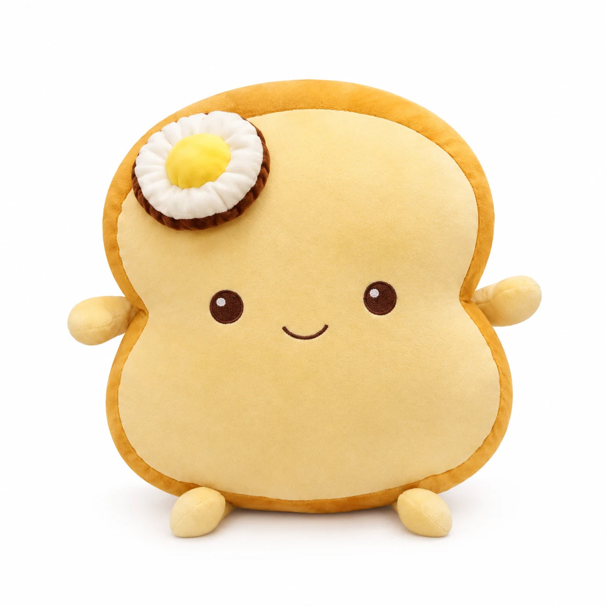 Toast Plush Pillow with Fried Egg Character Design - Golden Slice / 10in / 25cm … (3 tailles)