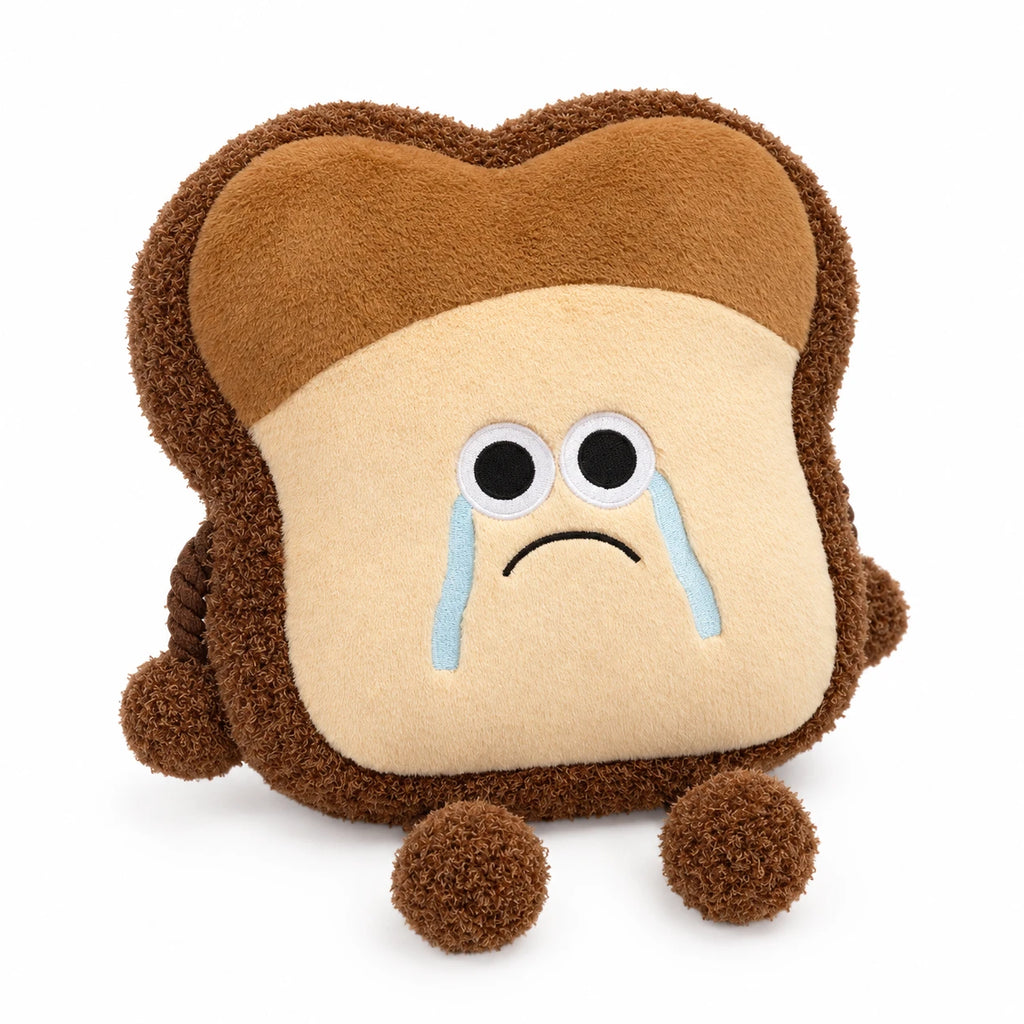 Toast Plush Pillow with Happy and Sad Face Designs - Crying Plush / 9in / 23cm … (2 tailles)