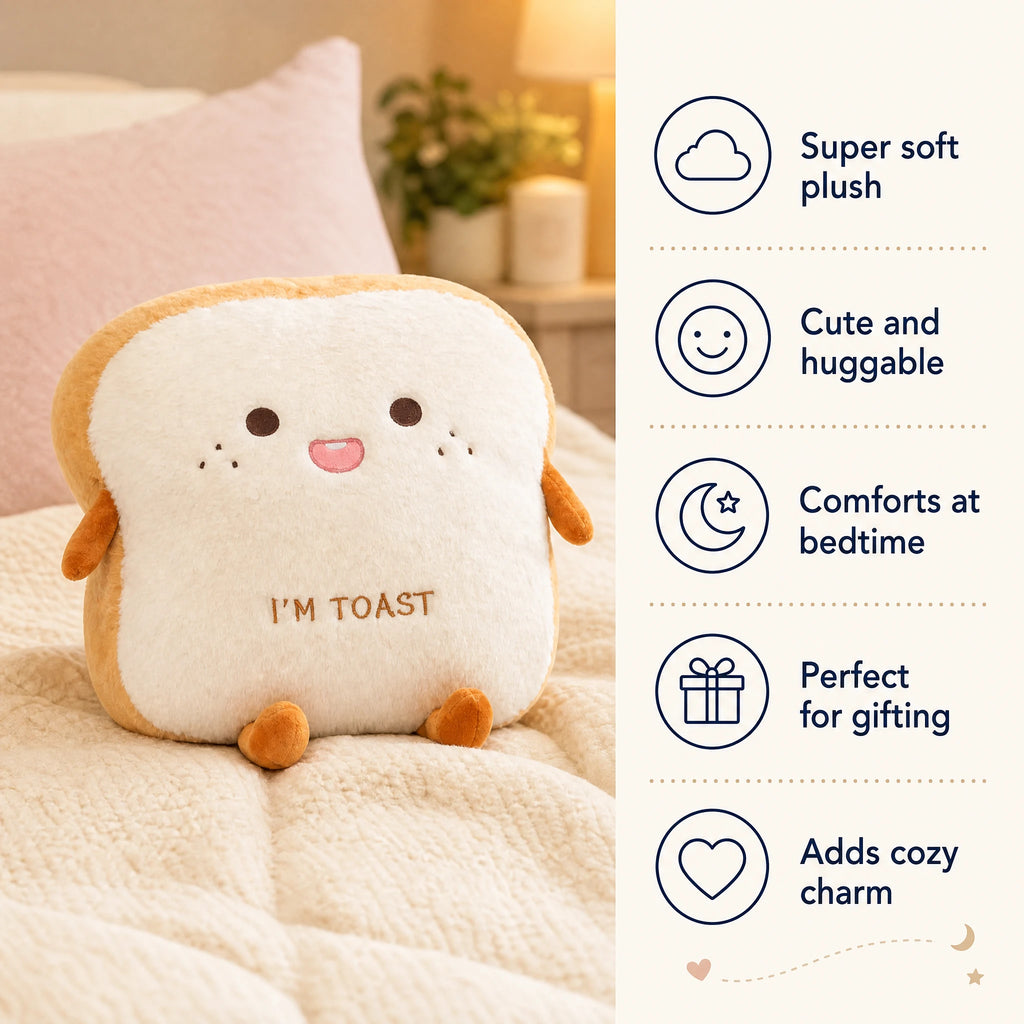 Toast Plush with Soft Fabric and Reversible Expressions - Bénéfices produit
