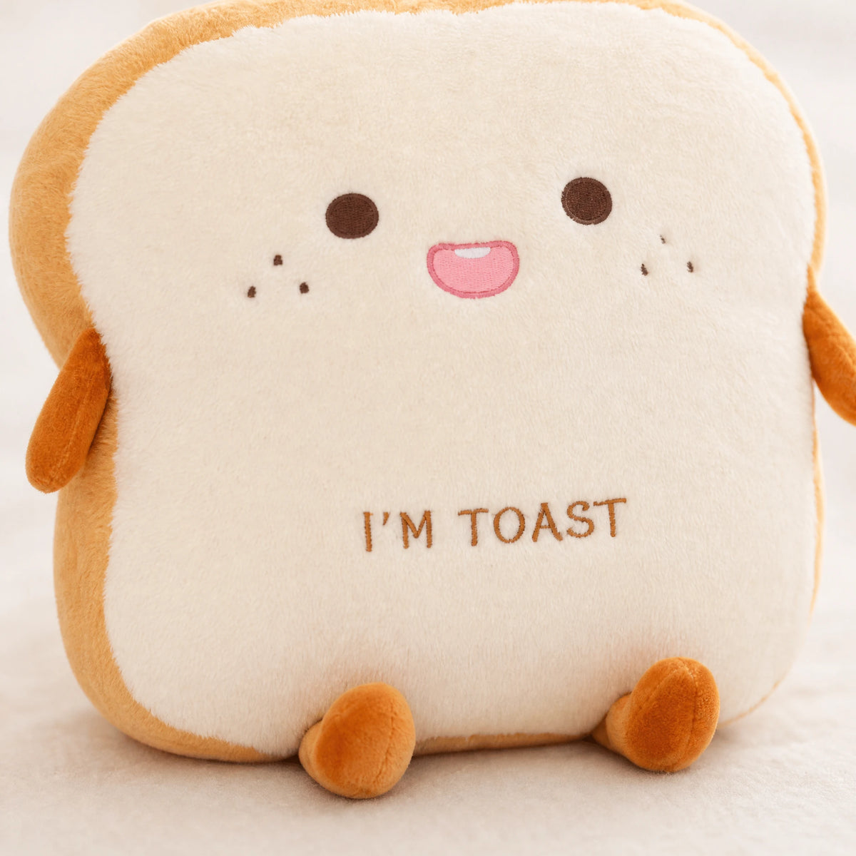 Toast Plush with Soft Fabric and Reversible Expressions - Détail matière