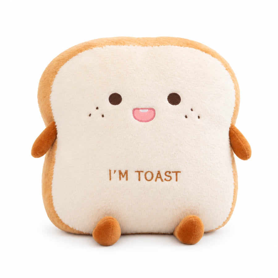 Toast Plush with Soft Fabric and Reversible Expressions - Smile