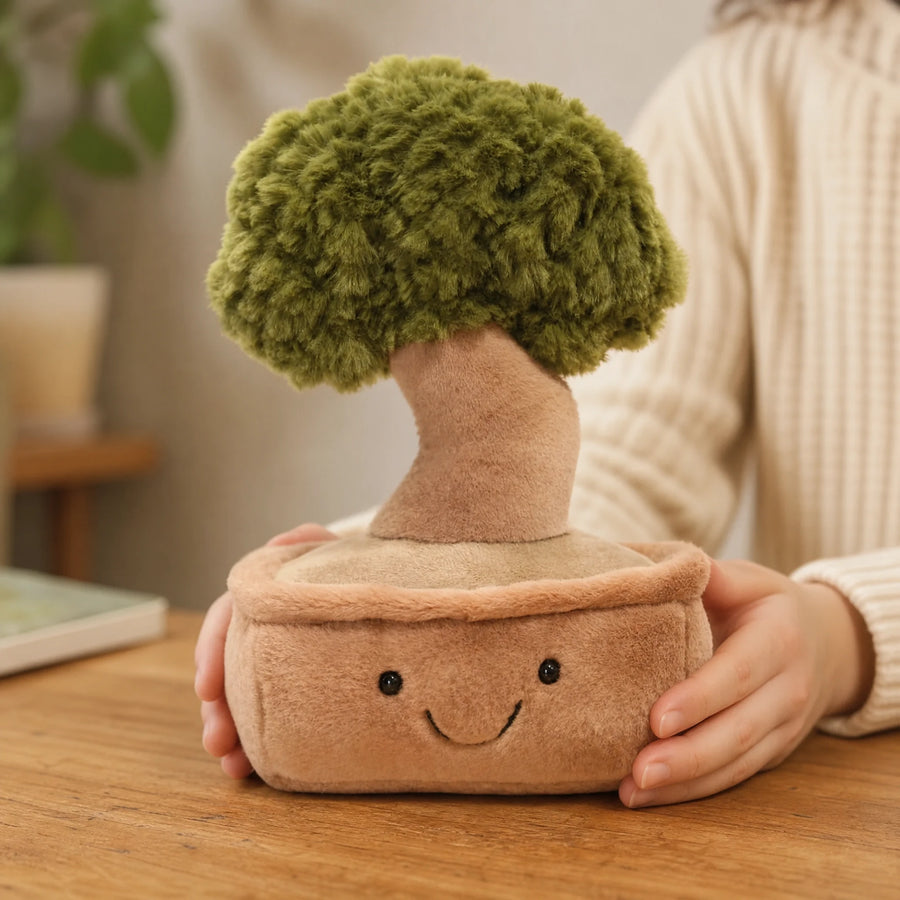 Tree Plush Toy with Smiling Face and Fluffy Crown - Utilisation du produit