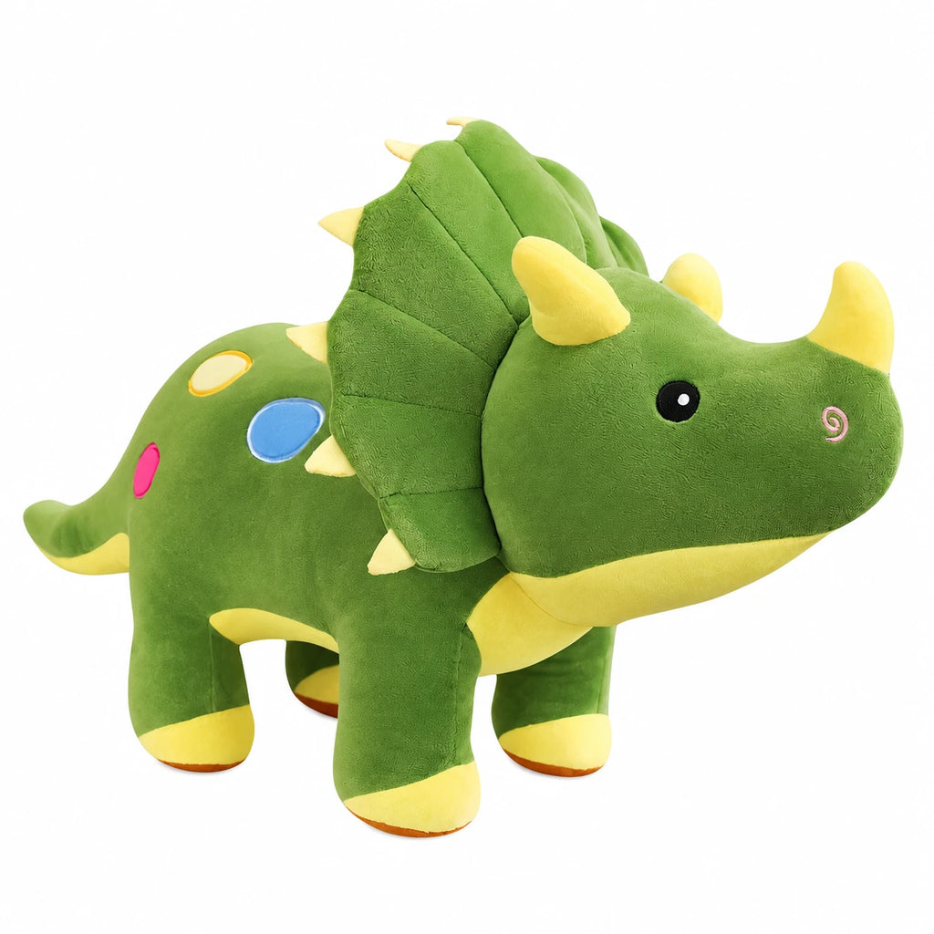 Triceratops Plush - Green Three-Horned Dinosaur - 15.5in / 40cm · 23.5in / 60cm · 39.5in / 100cm