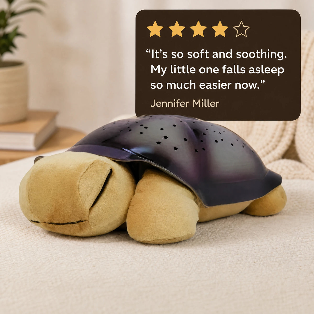 Turtle Night Light Plush with Star Projector - Image témoignage