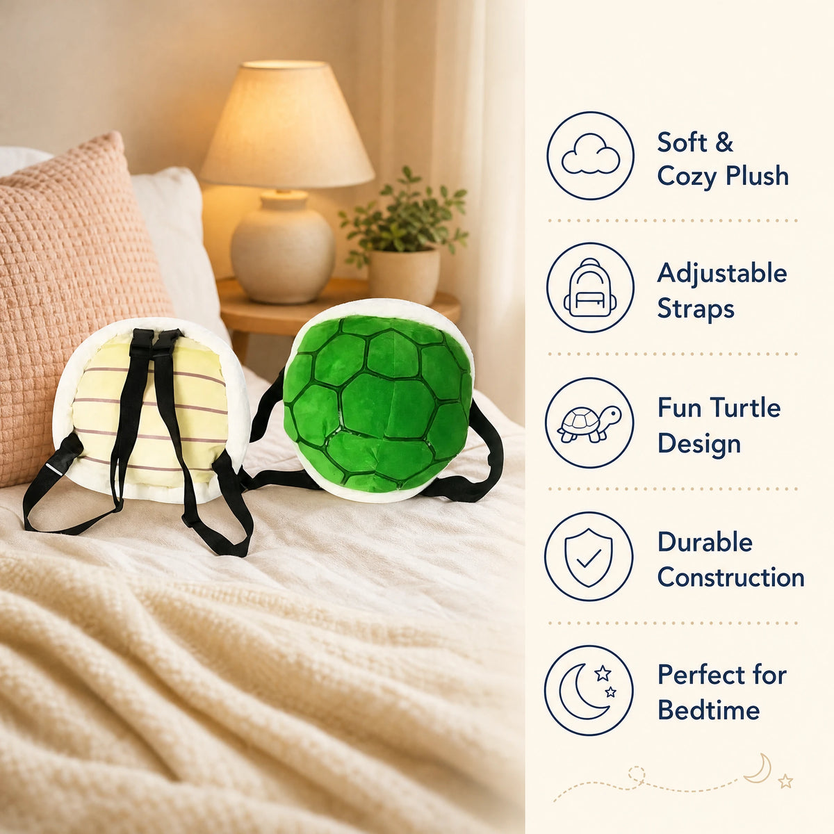 Turtle Plush Backpack with Shell Design and Straps - Bénéfices produit