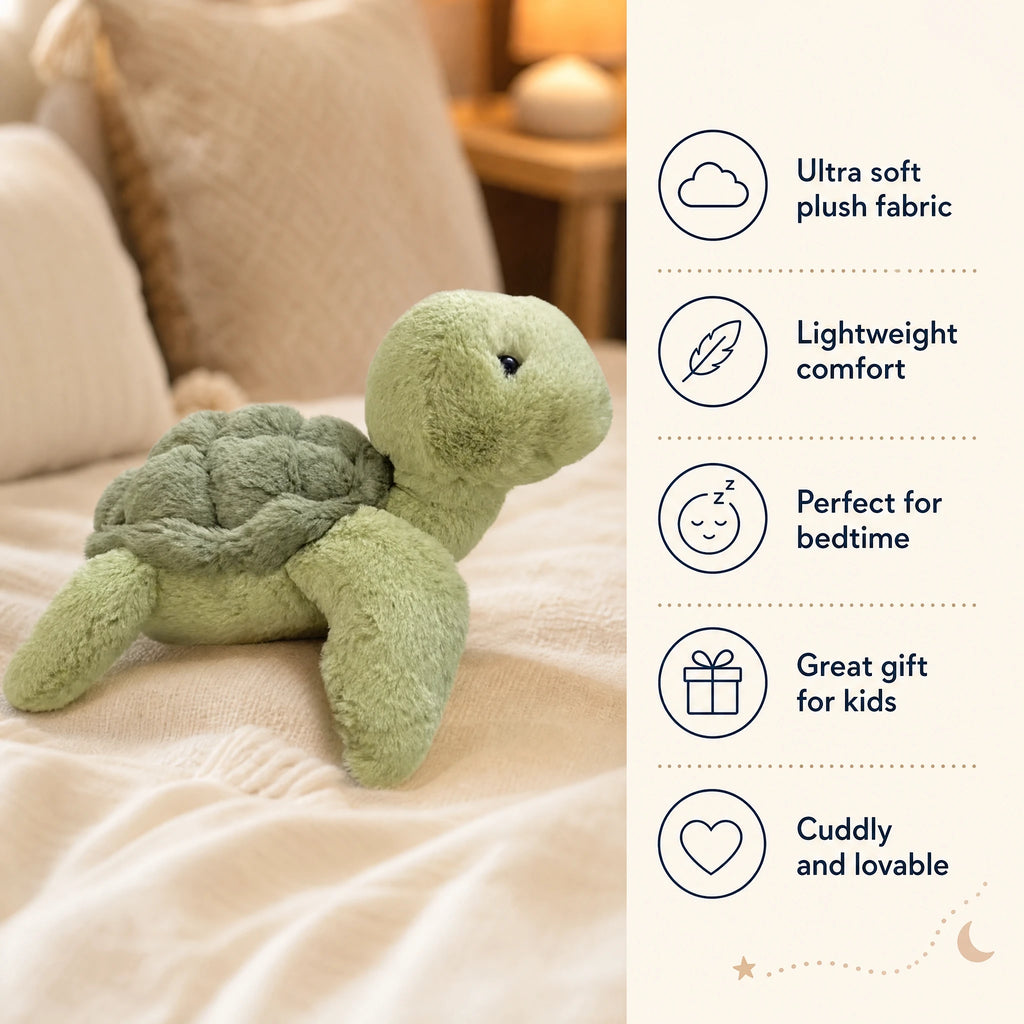 Turtle Plush – Soft Green Companion with Textured Shell - Bénéfices produit